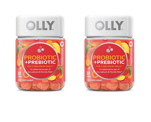 OLLY Probiotic + Prebiotic Gummy, 30 Day Supply (30 Gummies),- 2팩 (총 60구미 )- 유산균 ! 면역력 강화! -(1일 1구미)