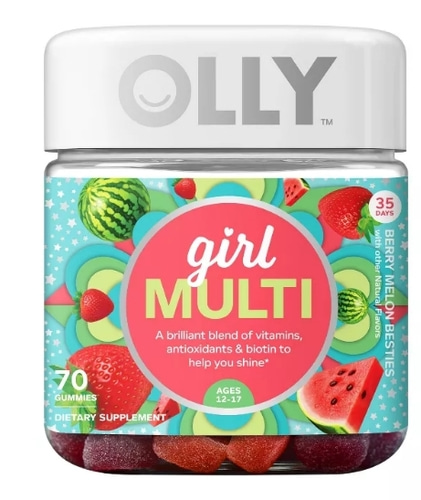 Olly Teen Girl Multivitamin Gummies - Berry Melon - 70ct - 2팩 (총 140구미 70일분 )- 10대들 비타민 (만 12~17세)