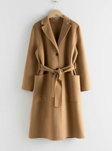 &amp; Other Stories Wool Blend Belted Long Coat - 특가