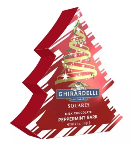 Ghirardelli Holiday Peppermint Bark Squares Tree Gift - 4.1oz - 2개묶음
