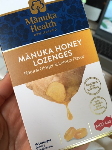 Manuka Health Manuka Honey Lozenges MGO 400+ Ginger &amp; Lemon -- 15 Lozenges -  6박스