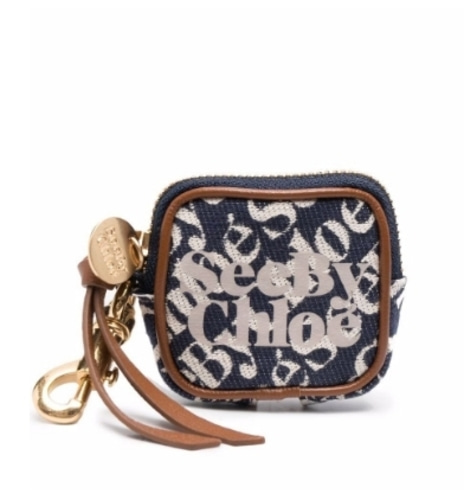 See by Chloé logo-print zipped pouch