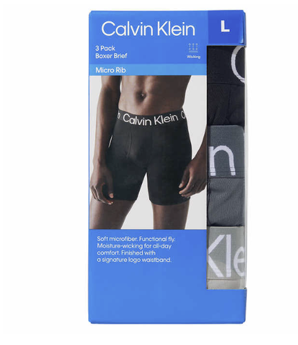 Calvin Klein Men&#039;s Micro Rib Boxer Brief 3pk