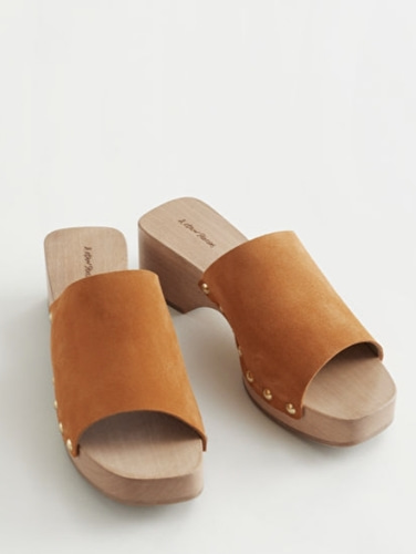 &amp; other stories Suede Wooden Clogs