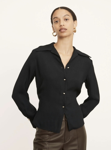 Vince Fitted Shaped Collar Blouse
