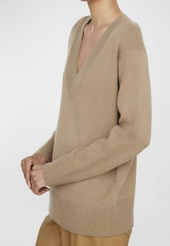 Vince  Wool and Cashmere Rib-Trim V-Neck Sweater - $465