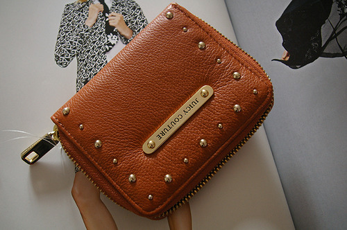 Juicy Couture stud leather zip up wallet 