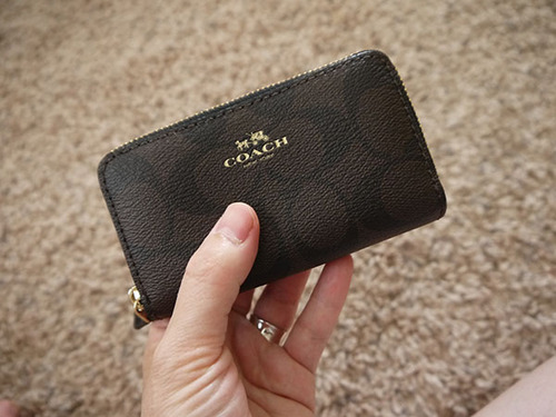 Coach f63975 SMALL DOUBLE ZIP COIN CASE IN SIGNATURE- 마지막 1개!!