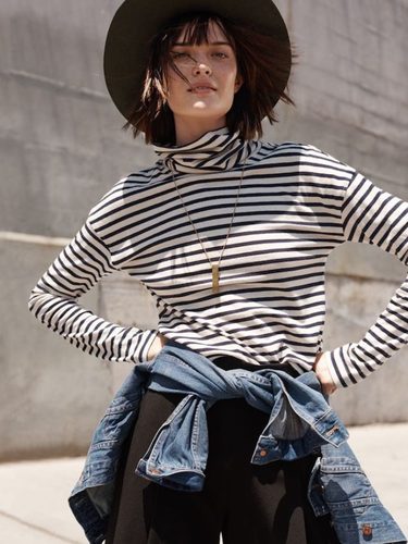 Madewell Rivet &amp; Thread LA Crop Turtleneck: Striped Edition -xs (Made in the USA.)- 파이날세일 바로출고 