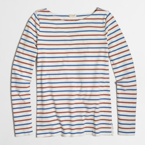 J.Crew Colorful striped long-sleeve boatneck T-shirt -,xs- 바로출고 파이날세일  