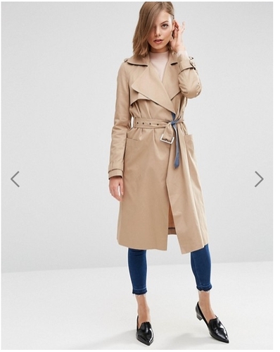 ASOS Trench with Contrast Chambray Detail