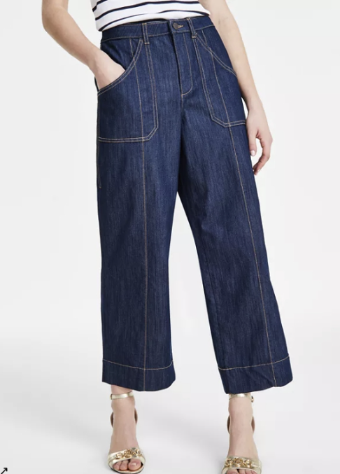TOMMY HILFIGER High-Rise Wide-Leg Ankle Jeans